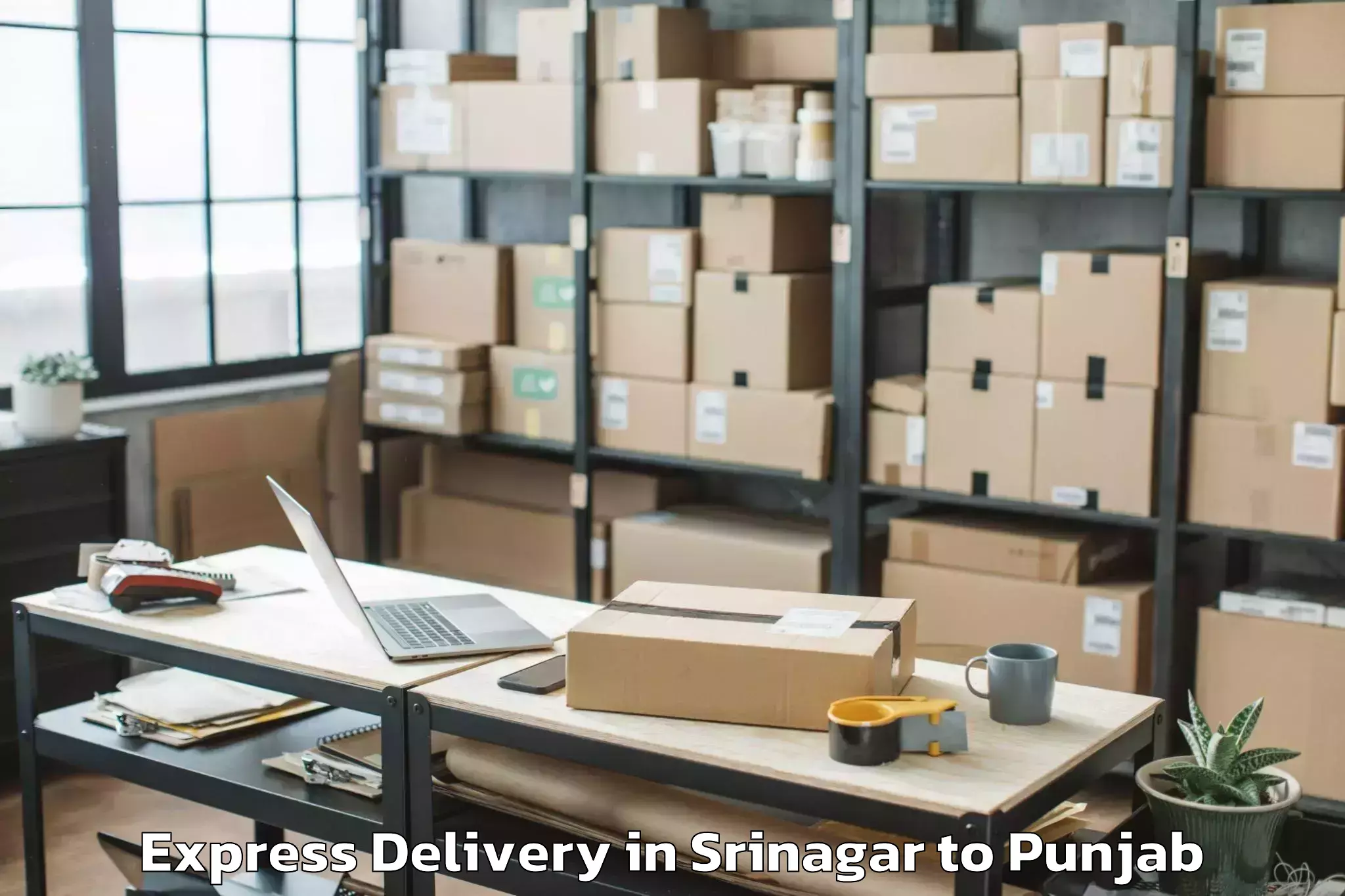 Leading Srinagar to Sunam Express Delivery Provider